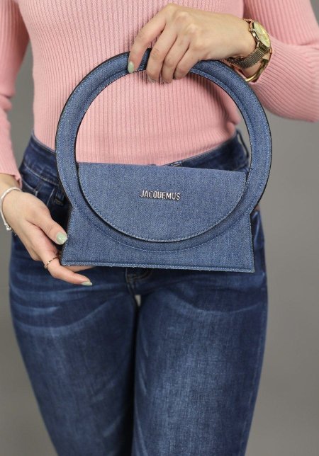 شنطة - JACQUEMUS le Sac Rond / شامل علبة الشركة - چينس ازرق